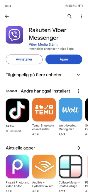 Velg Åpne