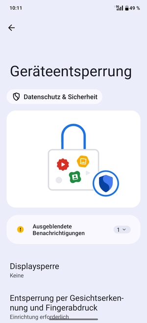 Wählen Sie Displaysperre