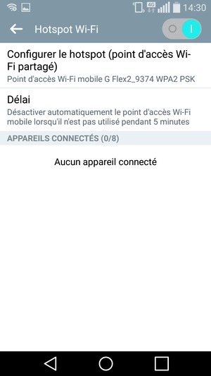 Votre téléphone est maintenant configuré pour être utilisé comme modem