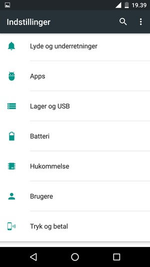 Scroll til og vælg Batteri