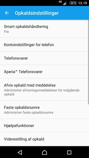 Vælg Telefonsvarer