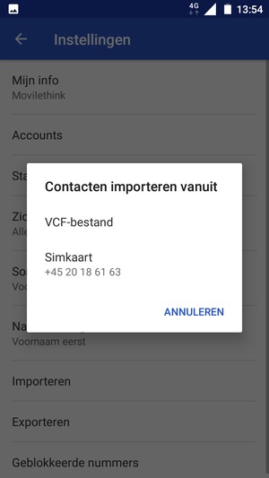 Selecteer Simkaart