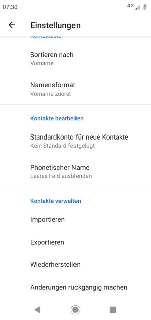 Scrollen Sie und wählen Sie Importieren