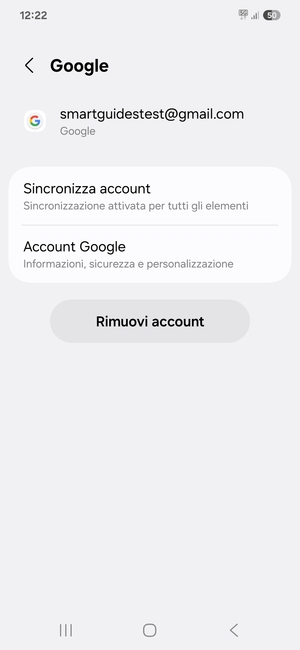 Seleziona Sincronizza account
