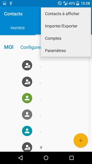 Sélectionnez Importer/Exporter