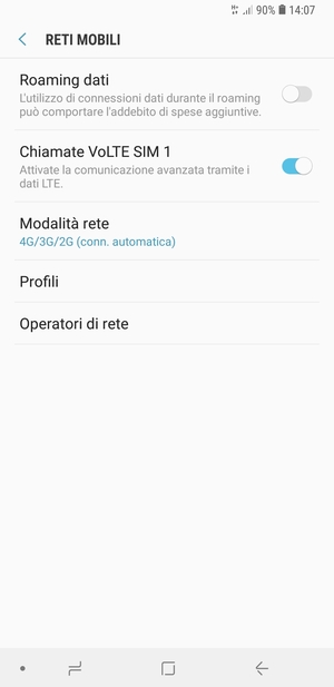 Seleziona Modalità rete