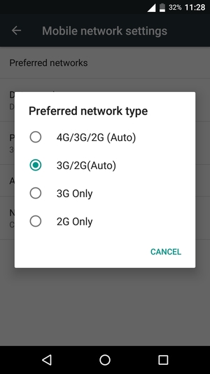 Select your preferred option