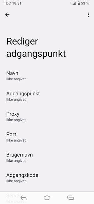 Indtast internet-oplysninger