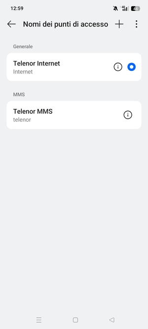 Seleziona il tasto Menu