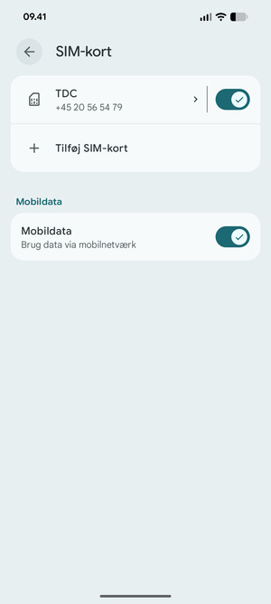 Vælg Tilføj SIM-kort