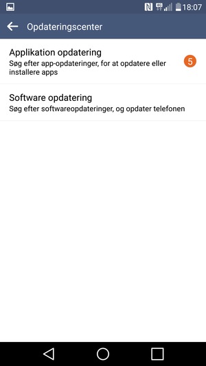 Vælg Software opdatering