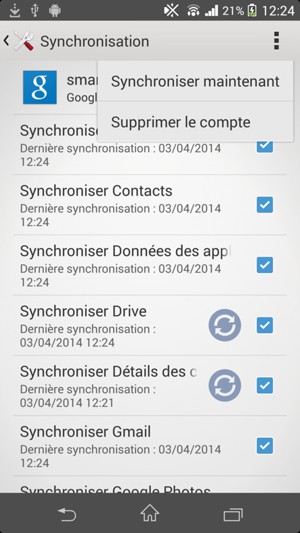 Sélectionnez Synchroniser maintenant