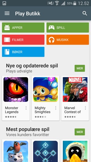 Velg søk-knappen