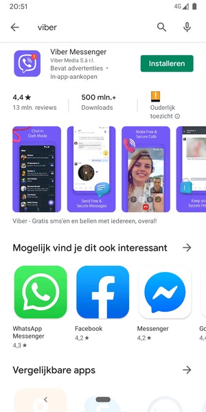 Selecteer de app