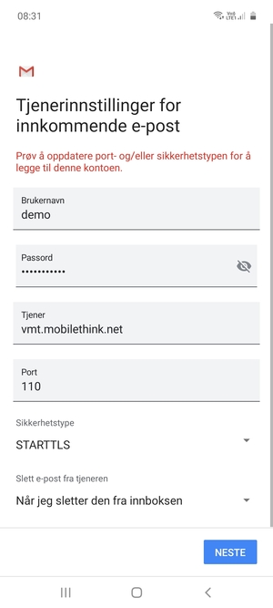 Velg Sikkerhetstype