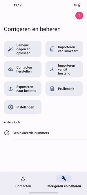 Selecteer Importeren van simkaart