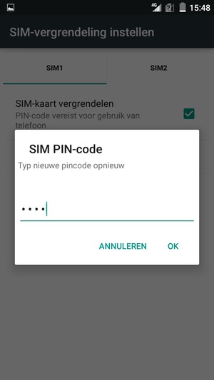 Bevestig uw nieuwe SIM PIN-code en selecteer OK