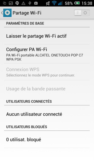 Sélectionnez Configurer PA Wi-Fi
