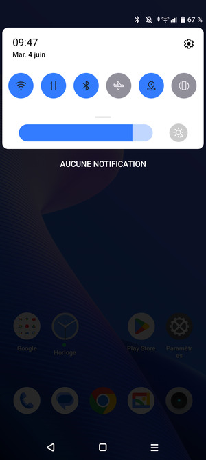 Déroulez à nouveau le menu du haut