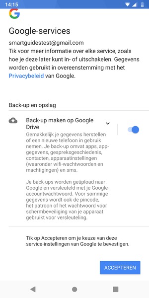 Selecteer ACCEPTEREN