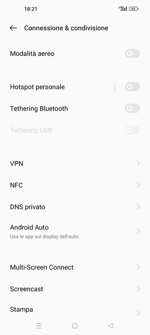 Seleziona Hotspot personale