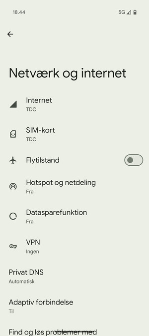 Vælg Internet