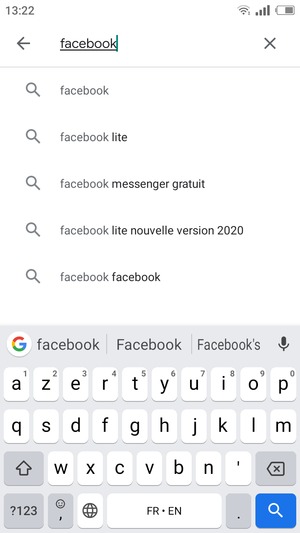 Saisissez le nom de l'appli et sélectionnez Rechercher