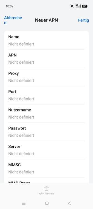 Geben Sie Internet-Informationen ein