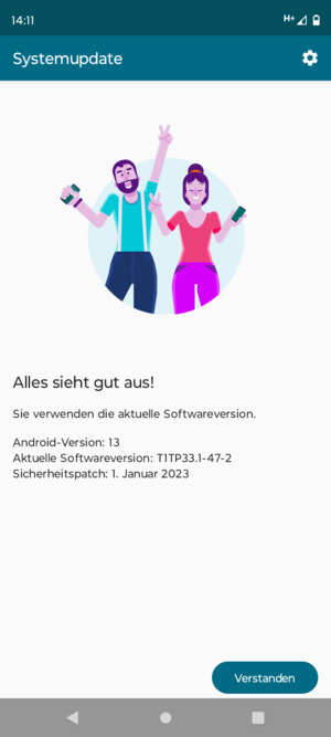 Falls Ihr Handy aktualisiert ist, wählen Sie Verstanden