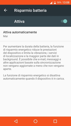 Attiva Risparmio batteria