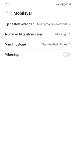 Velg Nummer til telefonsvarer