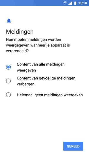 Selecteer uw voorkeursoptie en selecteer GEREED