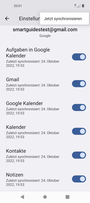 Wählen Sie Jetzt synchonisieren