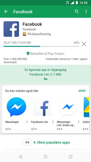 Afvent at installeringen er afsluttet