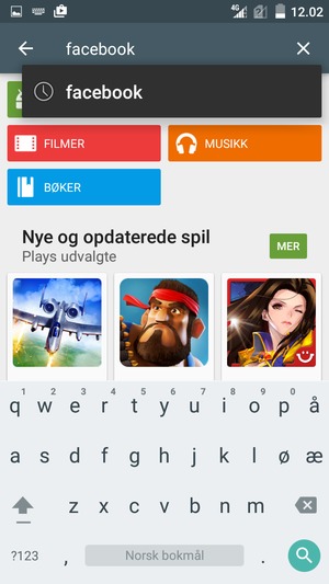 Skriv inn applikasjonsnavnet og velg Søk
