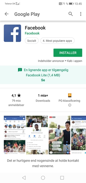Vælg INSTALLER