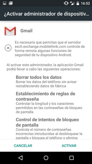 Seleccione ACTIVAR