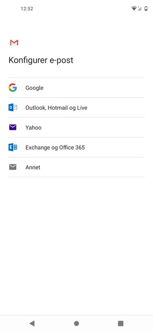 Velg Outlook, Hotmail og Live