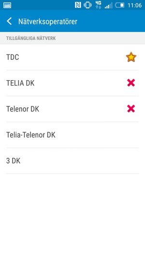 Välj en nätverksoperatör från listan