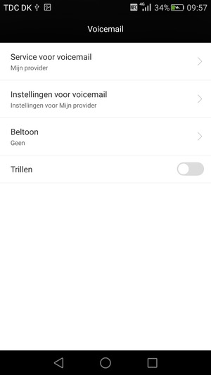 Selecteer Instellingen voor voicemail