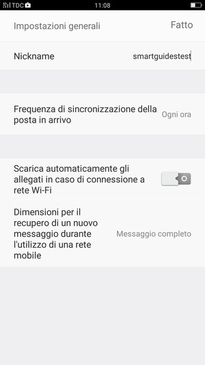 Inserisci il tuo nome e seleziona Fatto