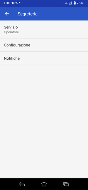 Se la segreteria telefonica non è configurata, seleziona Configurazione