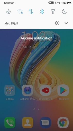 Déroulez à nouveau le menu du haut