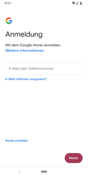 Geben Sie Ihre E-Mail-Adresse ein und wählen Sie Weiter