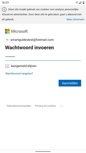 Voer uw wachtwoord in en selecteer Aanmelden