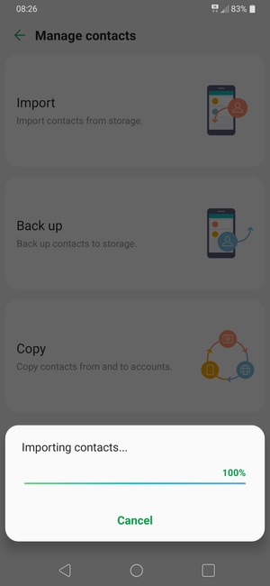 Your contacts will be saved to your Google account and saved to your phone the next time Google is synced.