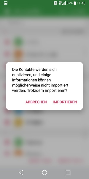 Wählen Sie IMPORTIEREN