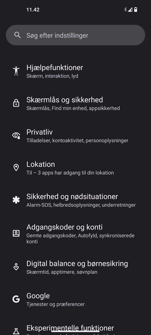 Scroll til og vælg Lokation