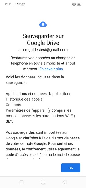 Sélectionnez OK