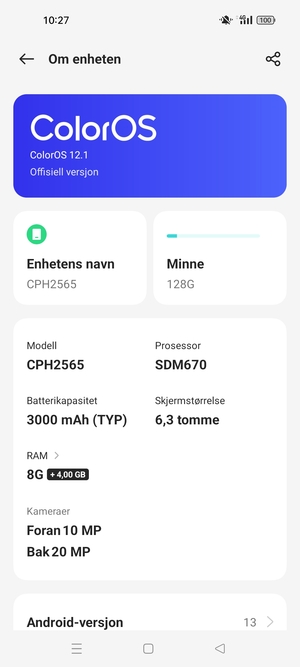 Velg ColorOS